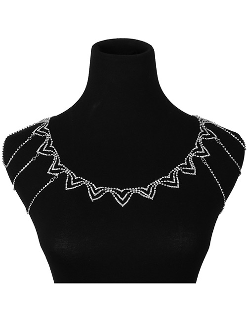 Elegant Silver Color Full Diamond Decorated Necklace