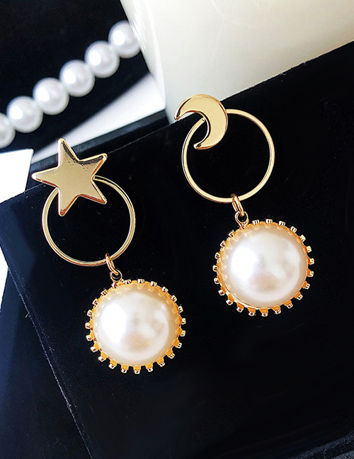 Fashion Gold Color Moon&star Shape Decorated Earrings