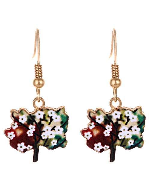 Fashion Multi-color Tree Shape Decorated Earrings
