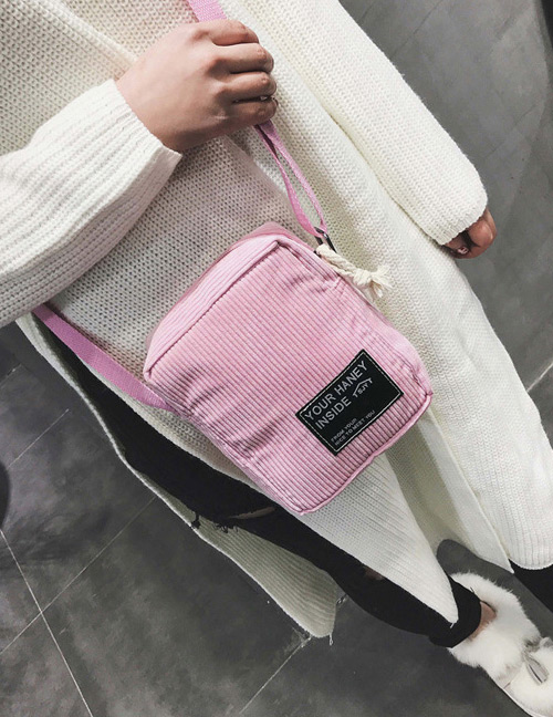Fashion Pink Letter Pattern Decorated Shoulder Bag