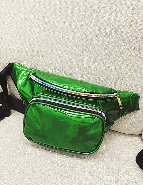 Fashion Green Zipper Decorated Bag