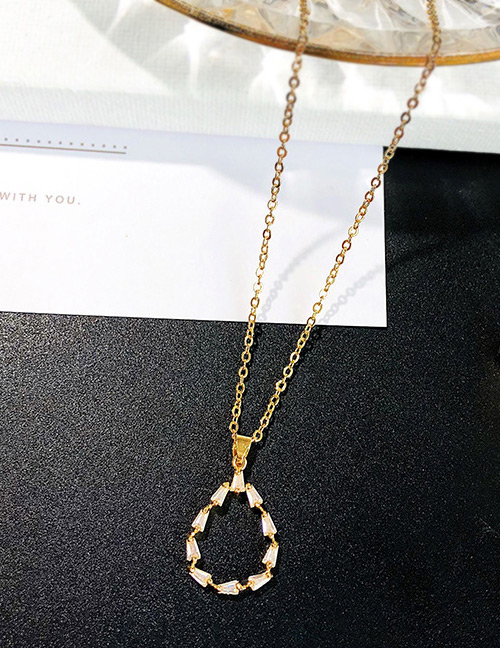 Fashion Gold Color Waterdrop Shape Decorated Necklace