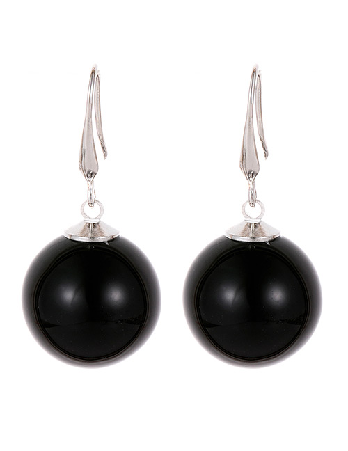 Fashion Black Ball Shape Decorated Earrings