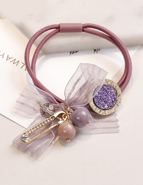 Fashion Purple Bead Decorated Hair Band