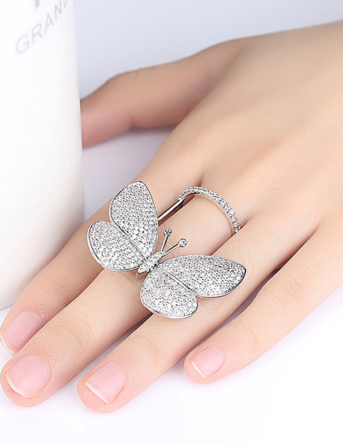 Fashion Silver Color Butterfly Shape Decorated Ring