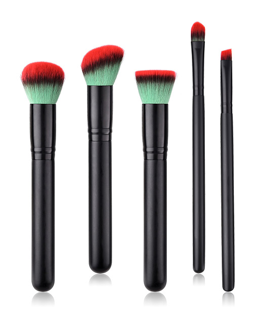 Fashion Black Oblique Shape Decorated Makeup Brush (5 Pcs )