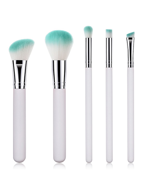 Fashion Silver Color Oblique Shape Decorated Makeup Brush (5 Pcs )