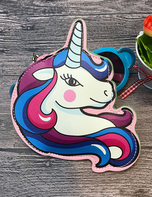Fashion Blue+red Unicorn Pattern Decorated Wallet