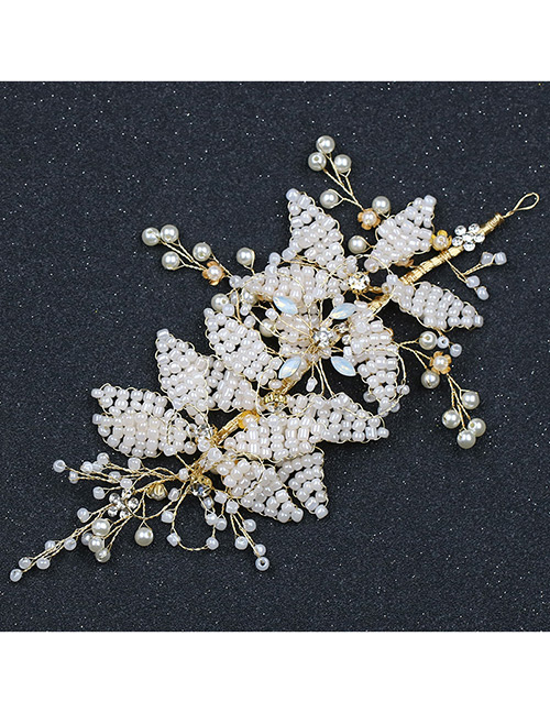 Fashion White Bead Decorated Hair Accessories