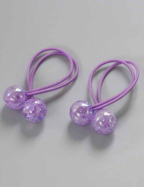 Fashion Purple Ball Shape Decorated Hair Band (2 Pcs )