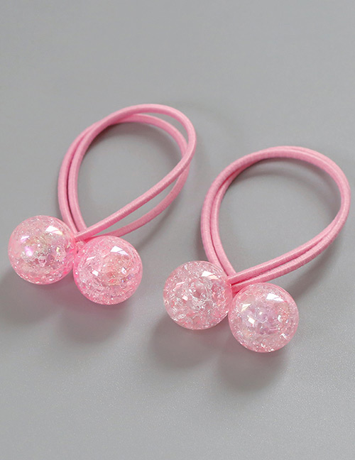 Fashion Pink Ball Shape Decorated Hair Band (2 Pcs )