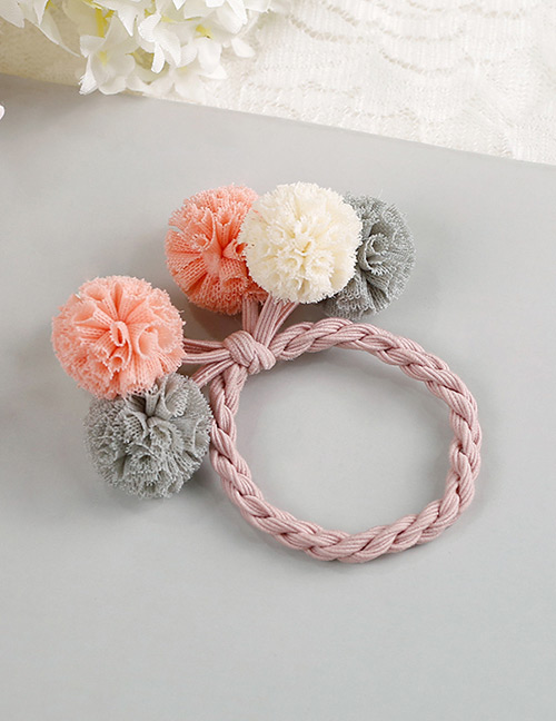 Fashion Pink+white+gray Flower Shape Decorated Hair Band