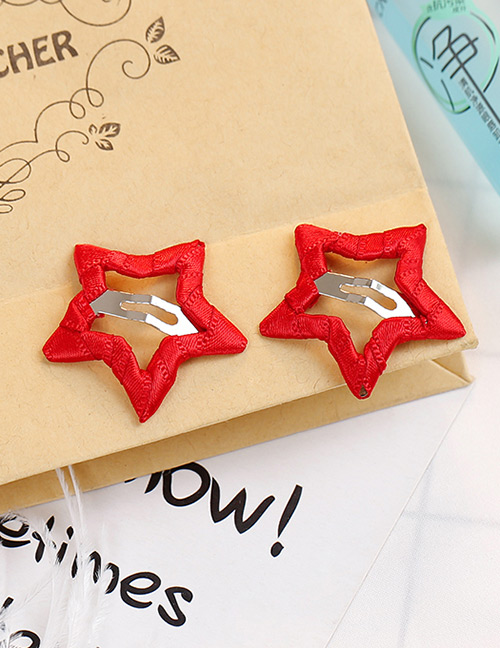 Fashion Red Star Shape Decorated Hair Clip