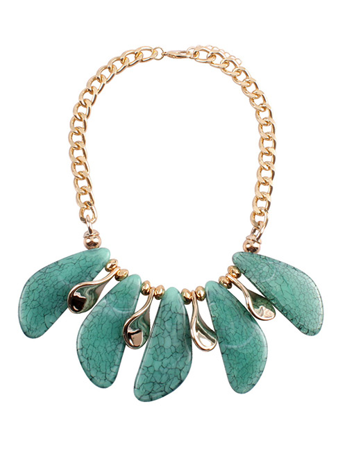 Fashion Green Color Matching Decorated Necklace