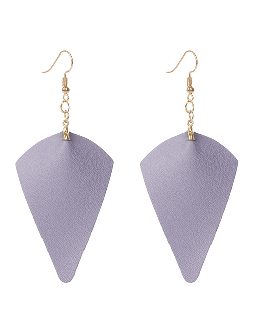 Simple Purple Pure Color Decorated Earrings