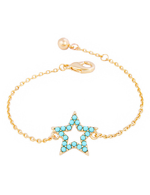 Elegant Blue Star Shape Decorated Bracelet