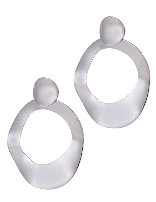 Elegant Silver Color Irregular Shape Design Pure Color Earrings