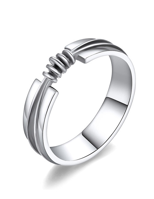 Fashion Silver Color Pure Color Design Simple Ring