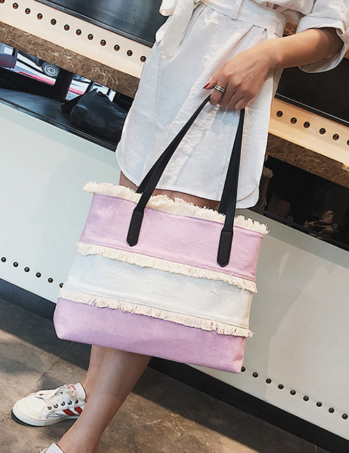 Fashion Pink Tassel Decorated Large Capacity Bag