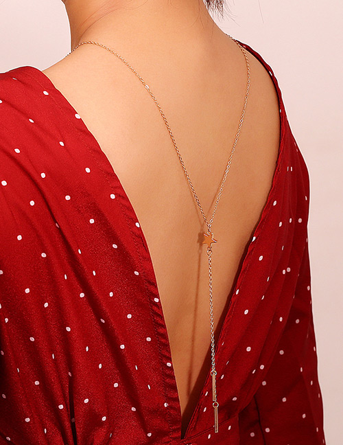 Fashion Gold Color Star Shape Decorated Back Chain