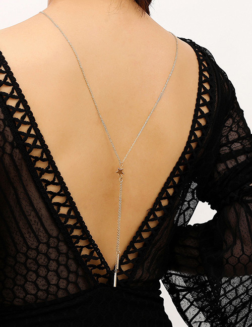 Fashion Silver Color Star Shape Decorated Back Chain