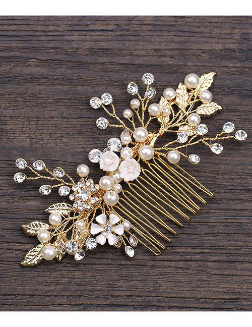 Fashion Gold Color Leaf Shape Decorated Hair Accessories
