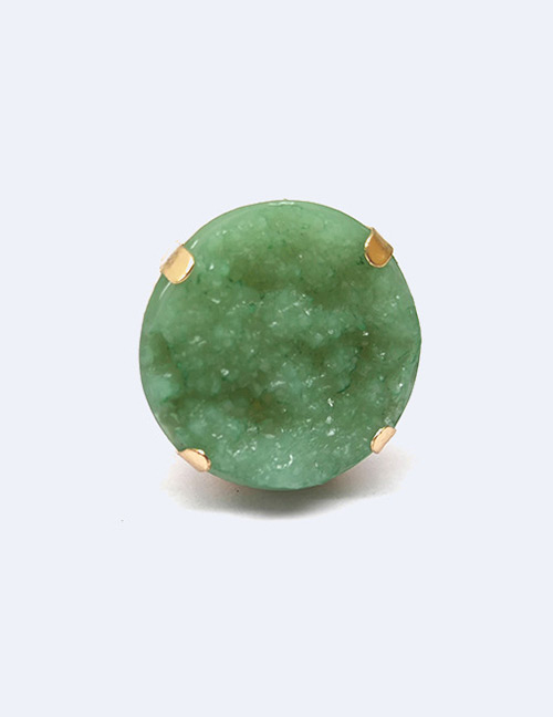 Fashion Green Round Shape Decorated Opening Ring
