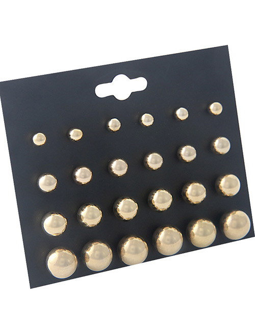 Fashion Gold Color Pure Color Decorated Earrings Sets(12 Pairs)