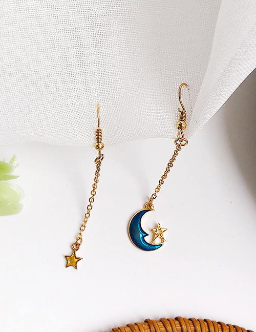 Fashion Gold Color Moon&star Shape Decorated Earrings