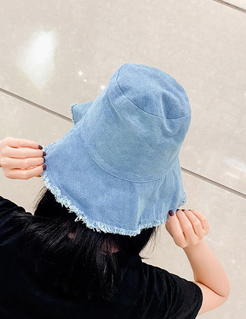 Fashion Light Blue Pure Color Decorated Hat