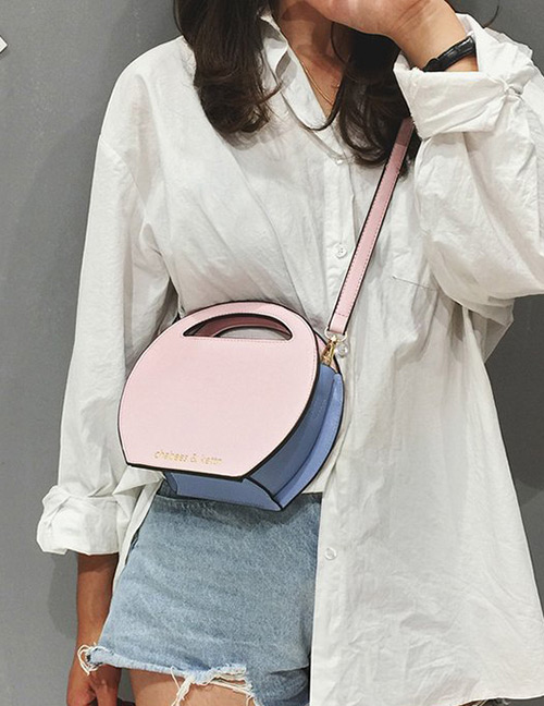 Fashion Pink Round Shape Decorated Shoulder Bag