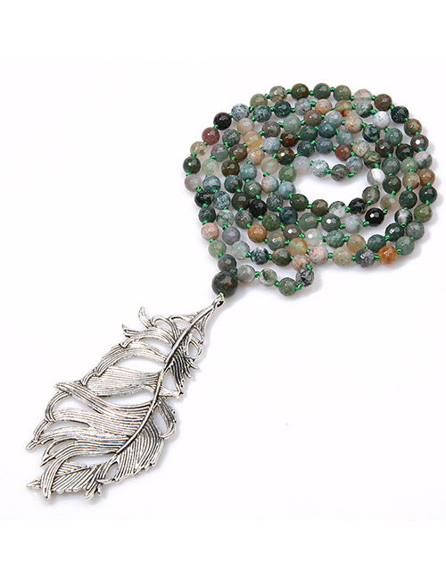 Fashion Multi-color Leaf Shape Decorated Necklace