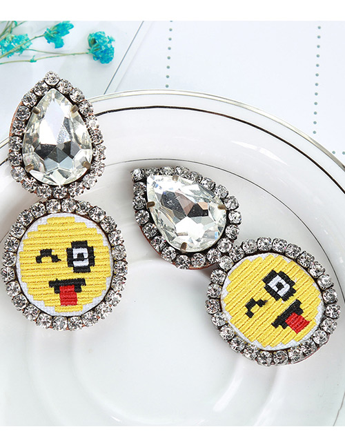 Fashion Multi-color Face Pattern Decorated Earrings