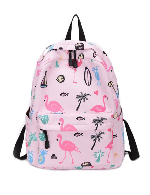 Fashion Pink Unicorn Pattern Decorated Backpack