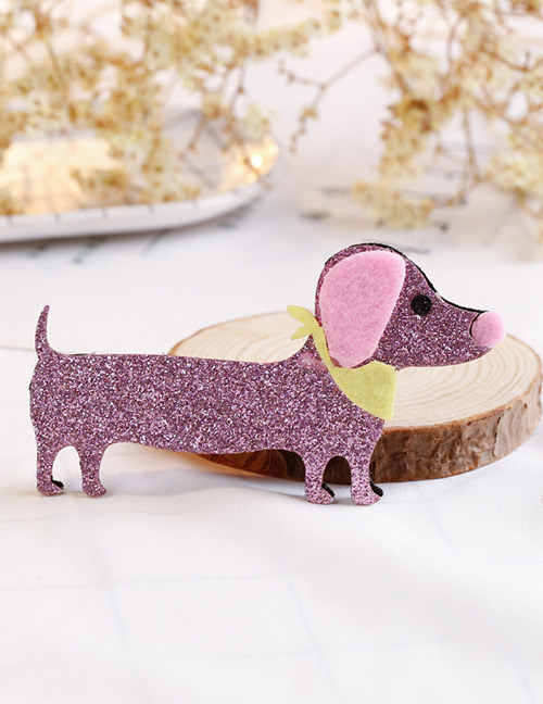 Fashion Purple Dog Shape Decorated Hair Clip