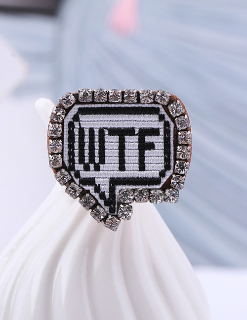 Fashion White+black Letter Pattern Decorated Brooch