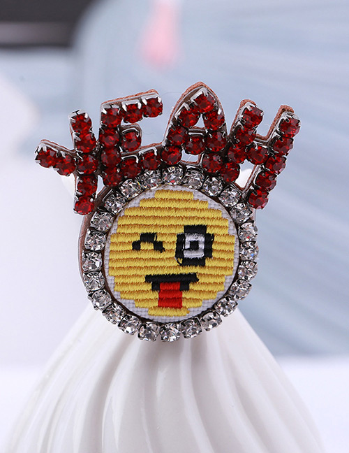 Fashion Multi-color Yean Face Pattern Decorated Brooch