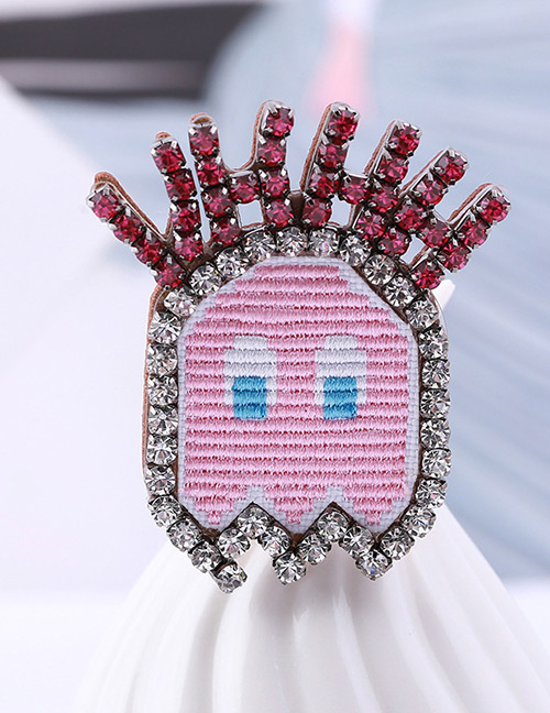 Fashion Pink Letter Shape Decorated Brooch