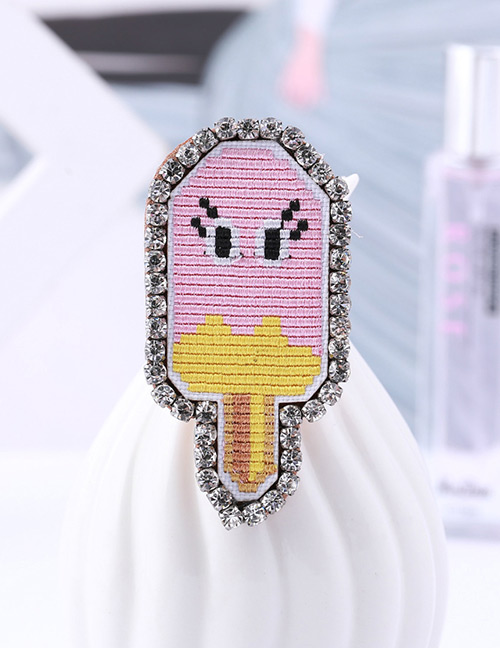 Fashion Pink Popsicle Shape Decorated Brooch
