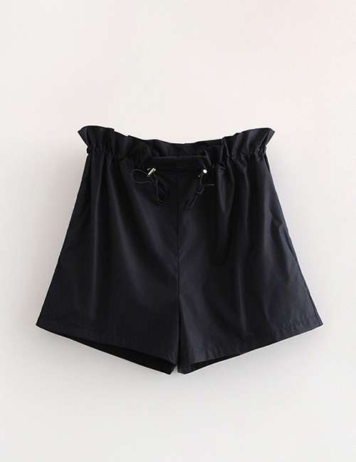 Fashion Black Pure Color Design Casual Shorts