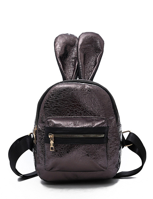 Trendy Gun Black Ears Shape Design Pure Color Backpack(small)