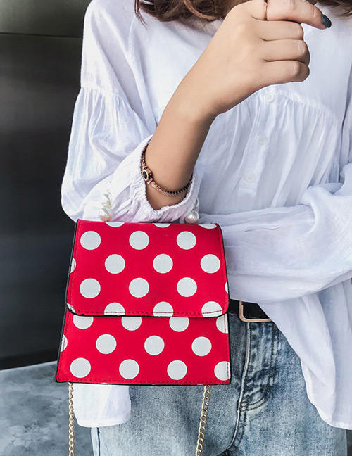 Elegant Red Dots Pattern Decorated Square Shape Bag