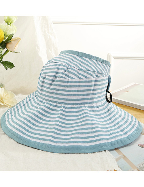 Trendy Blue Stripe Pattern Decorated Beach Hat