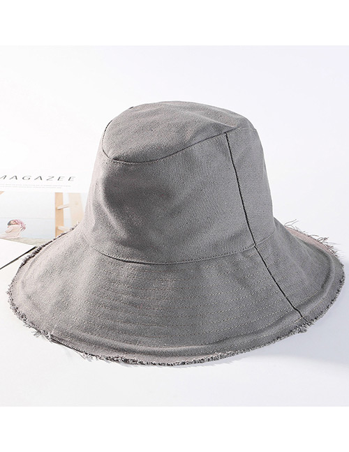 Trendy Dark Gray Pure Color Design Foldable Sunscreen Hat