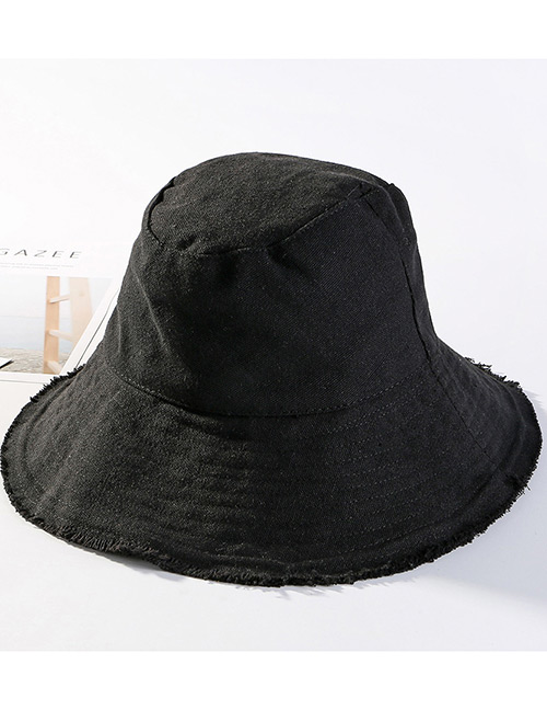 Trendy Black Pure Color Design Foldable Sunscreen Hat