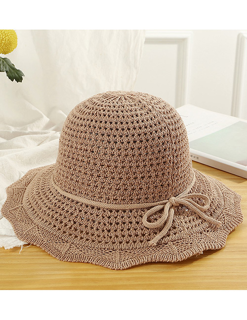 Trendy Khaki Hollow Out Design Casual Fisherman Hat