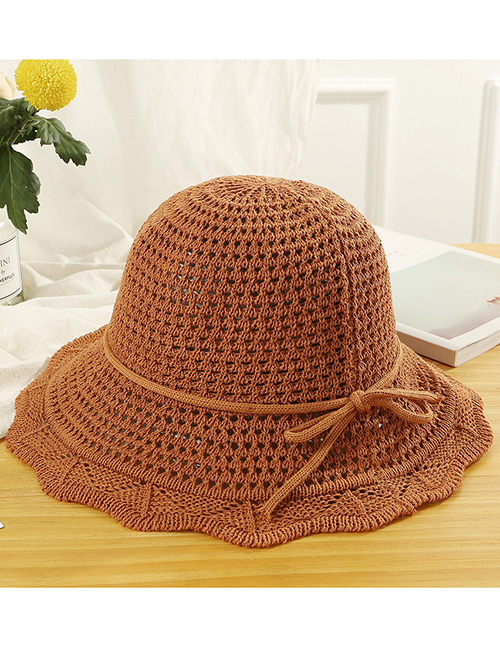 Trendy Brown Hollow Out Design Casual Fisherman Hat