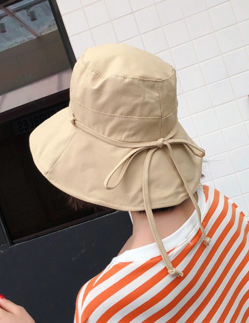 Fashion Khaki Bandage Design Pure Color Foldable Hat