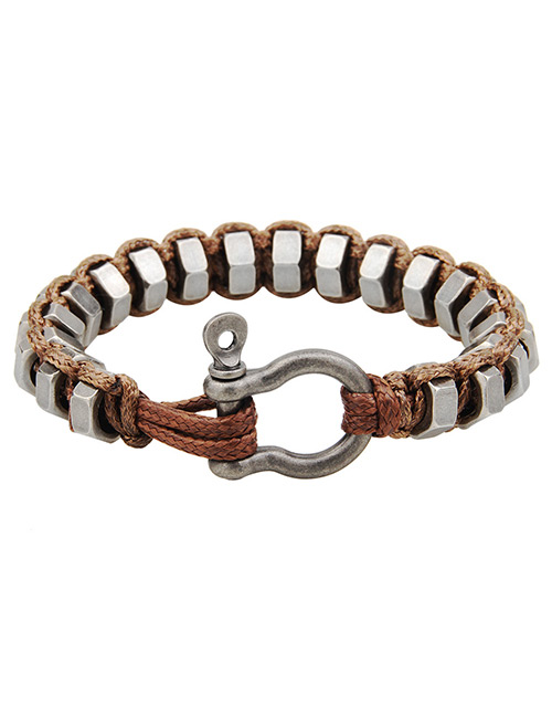 Fashion Brown Circular Rings Decorated Bracelet
