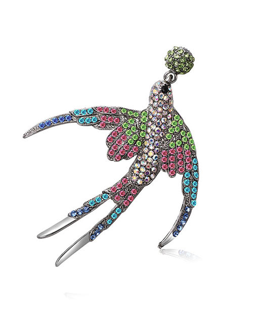 Fashion Multi-color Swallow Shape Design Color Matching Brooch